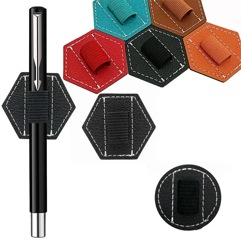 PU Self-adhesive Pen Holder IPad Capacitive Pen Holder Elastic Band Computer Self-adhesive Pen Holder Stationery Organizer