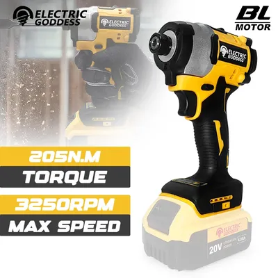 Electric Goddess Electric Wrench Cordless High Torque Brushless Impact Electric Impact Drill Tool For Dewalt 20V Battery ﻿Pin