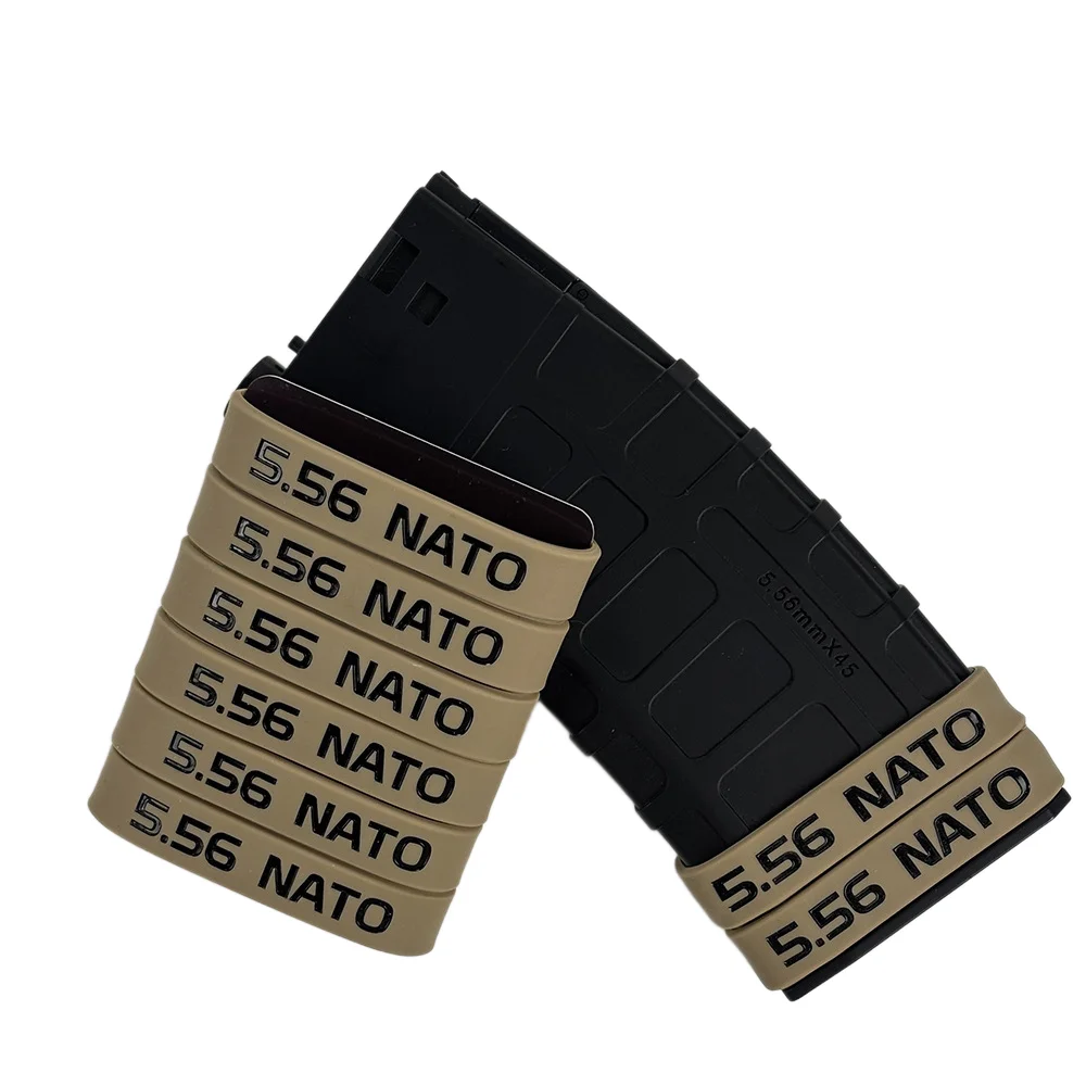 6er-Pack Magazinmarkierungsband für 5,56 Nato Magazinmarkierungsgummiband Rutschfest Praktische Identifizierung für die Sicherheit von Waffen Image