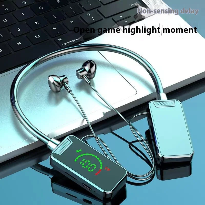 Auricolari Bluetooth da appendere al collo con display digitale a batteria a grande schermo che eseguono feedback dell'orecchio sportivo e ultra