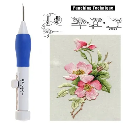 1set Russian Embroidery Punch Needle Embroidery Stitching Punch Needle Crochet Knitting Needle Art Craft Sewing Accessories