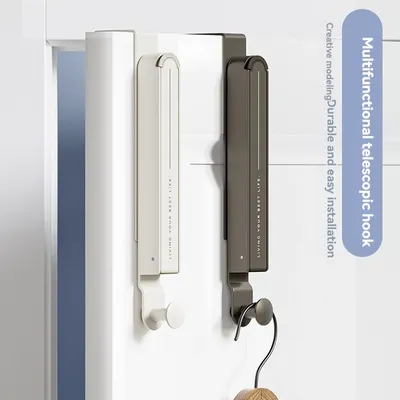 75STO-No Drilling Folding Clothes Drying Rack Towel Hooks Coat Rack Hat Wall Hanger Adhesive Wall Hooks Storage Hanging