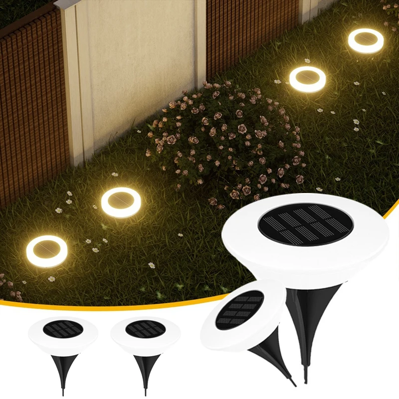 1/4 Stück Solar-Bodenleuchten für den Außenbereich, wasserdicht, Garten- und Landschaftsbeleuchtung, LED-Wegeleuchte für Hof, Rasen, Weg, Terrasse, Auffahrt, Deck