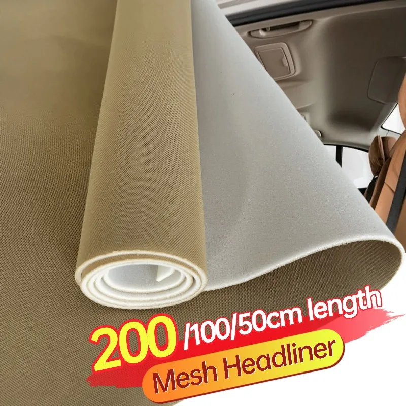 Tessuto per rivestimento in rete per auto da 4 mm con supporto in schiuma Materiale di ricambio per interni automobilistici Riparazione di tappezzerie per tetto auto per camion/SUV/RV