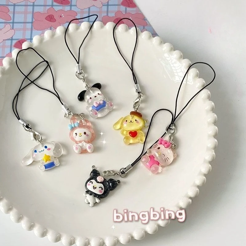 14 cm/5,51 Zoll Kuromi Melody Cinnamoroll Anime Hello Kitty Peripheriegeräte Zubehör Cartoon Kawaii Rucksäcke Kreativität Sammlerstück