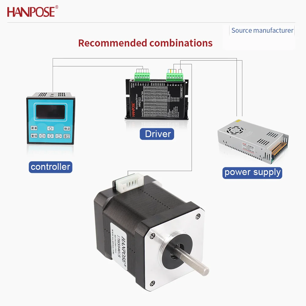 NEMA17 17HS8401S+TB6600 Schrittmotor 0,52 Nm 1,8 A Zweiphasiges Vierdraht-3D-Druckzubehör Motorhersteller Direktvertrieb Image
