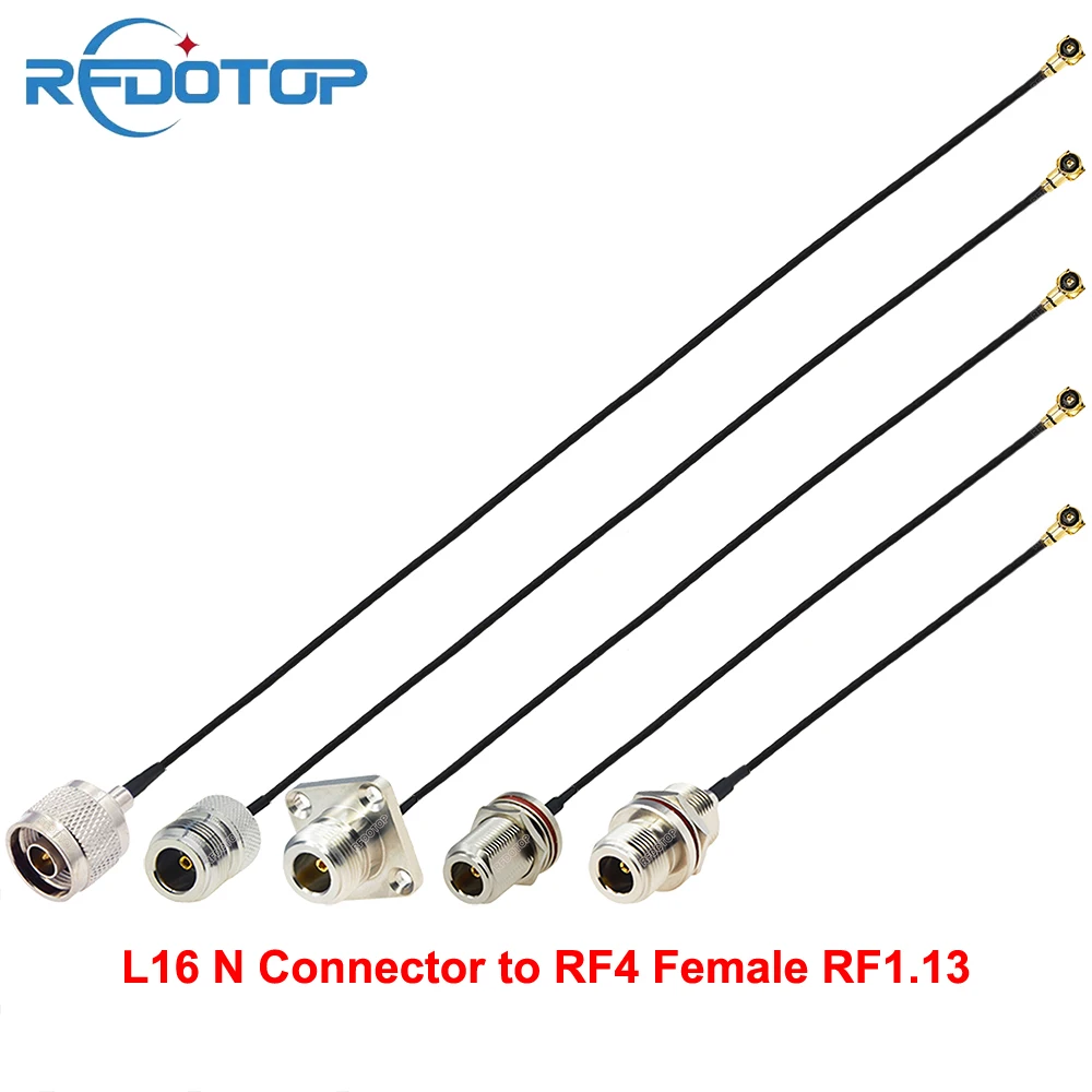 WLAN-Radioantenne der 4. Generation, RFIV-Jumper, L16-N-Typ-Anschluss auf uFL/IPX/MHF4-Buchse, RF1.13, Kabelverlängerung, Pigtail IPX-L16 Image