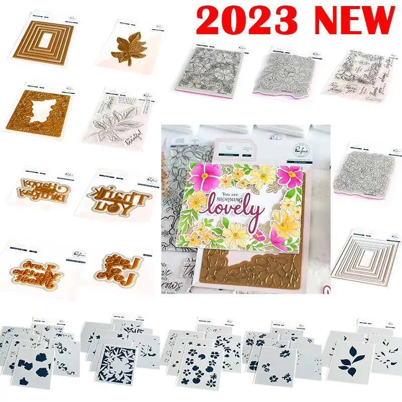 Thank You and Lots of Love Dies and Hot foil and Stamps Stencil Scrapbook Diary Decoration Stencil card making DIY 2023 New