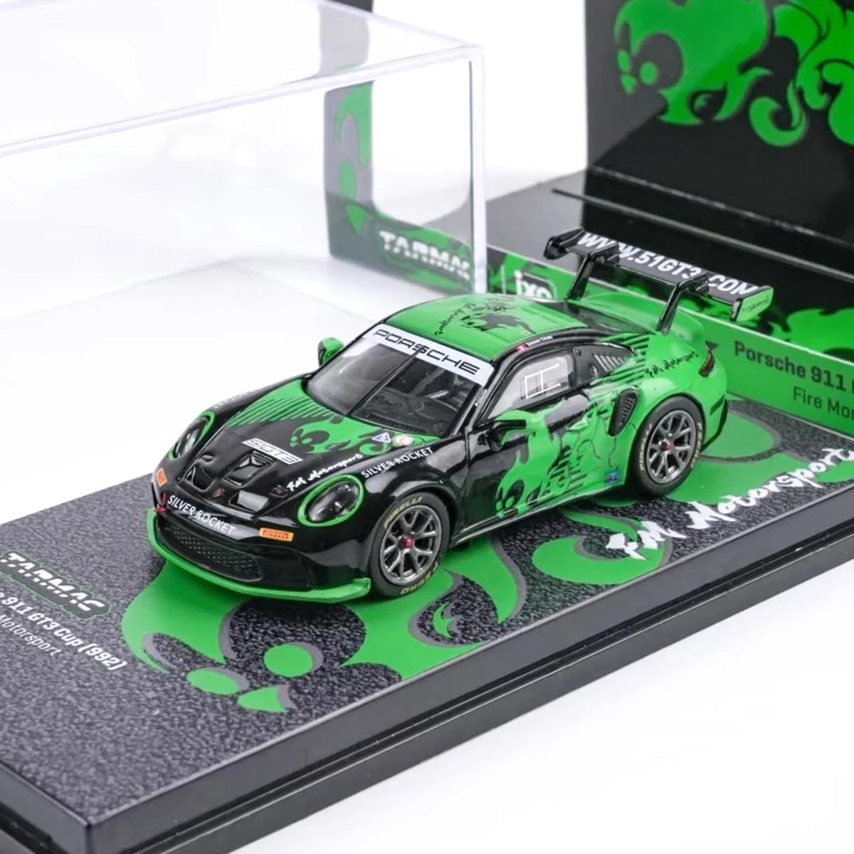 Sofortversand Tarmac Works 1:64 Porsche 911 GT3 Cup 992 Fire Monkey Motorsport Diecast Automodell Sammlerstück Spielzeug TW Image