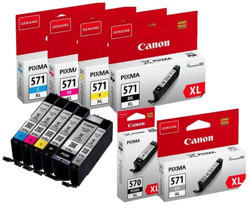 Canon Original PGI-570XL/CLI-571XL Druckerpatronen - 6er Multipack (CMYK/GY/PGBK) Image
