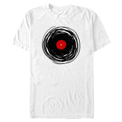 Men's Big & Tall Spinning With A Vinyl Record - Retro Music Dj by Mad Engine in White (Size 4XLT)