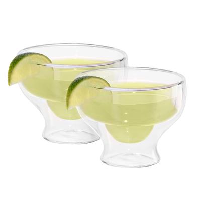10 oz. Double Wall Margarita Glasses, Set of 2 by BrylaneHome in Clear