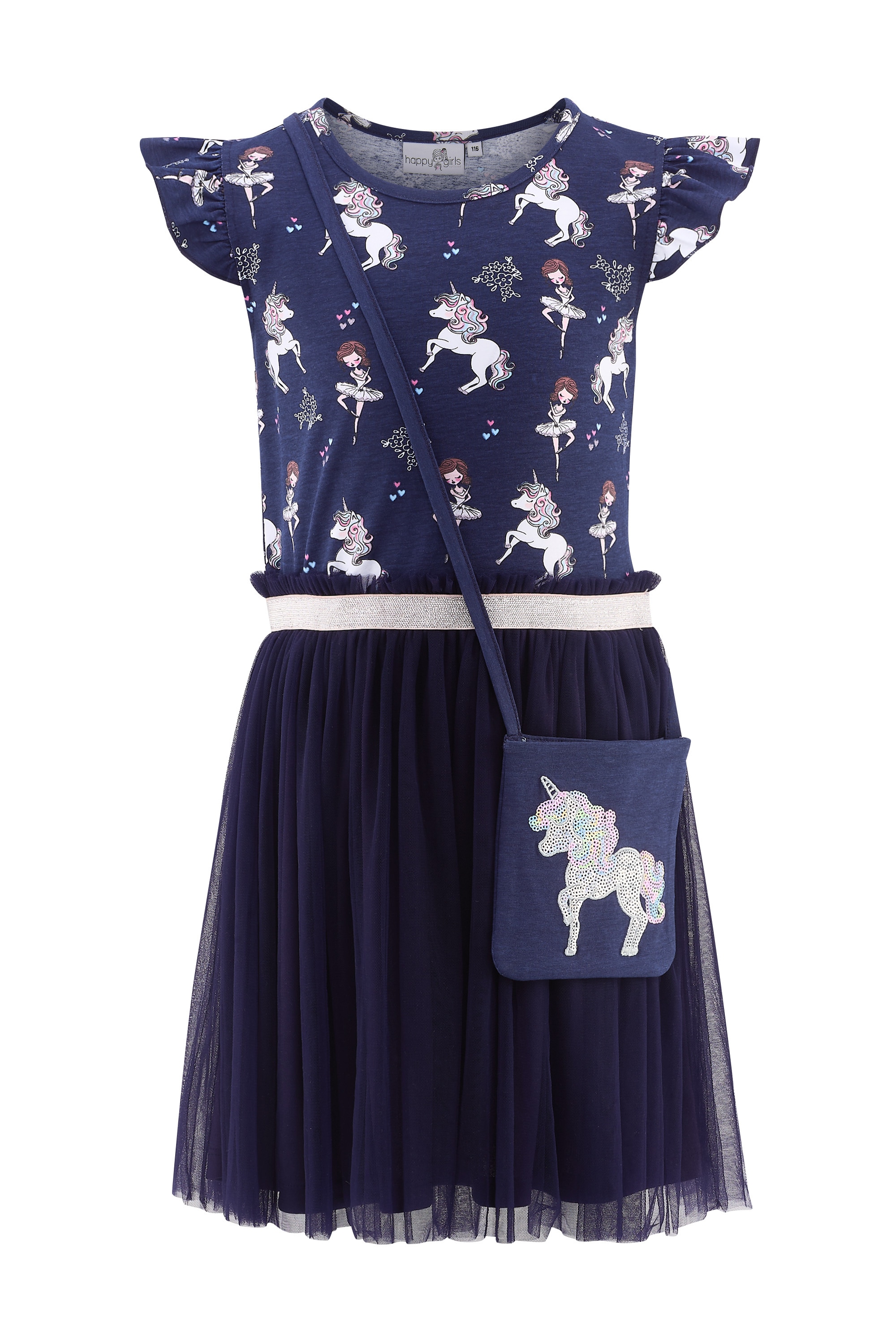 Sommerkleid HAPPY GIRLS "Mädchenkleid", Mädchen, Gr. 116, EURO-Größen, blau (navy), Stoff, 100% Baumwolle, normal, Kleider Image
