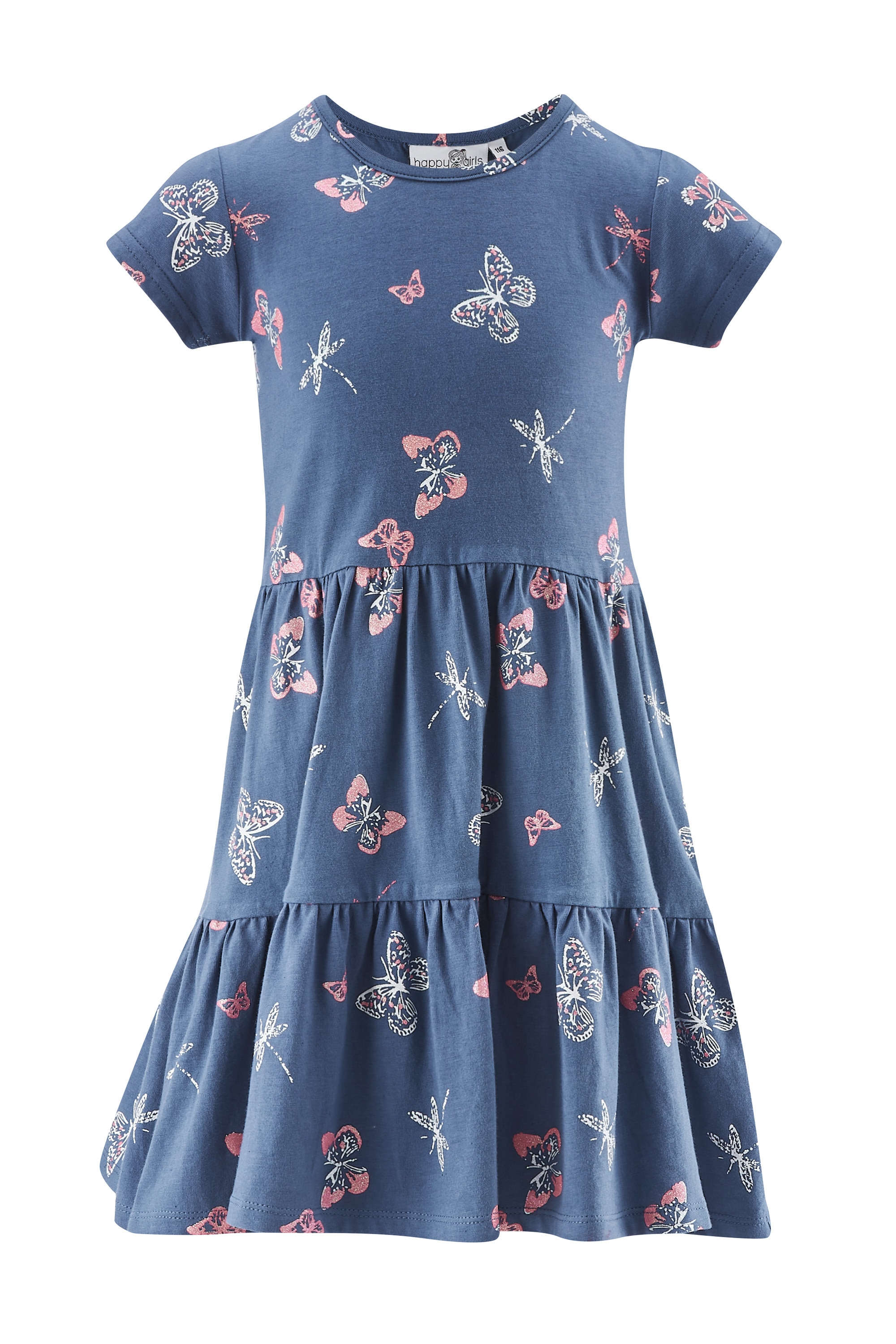 Sommerkleid HAPPY GIRLS "Mädchenkleid", Mädchen, Gr. 116, EURO-Größen, blau (jeans blau), Stoff, 100% Baumwolle, normal, Kleider Image