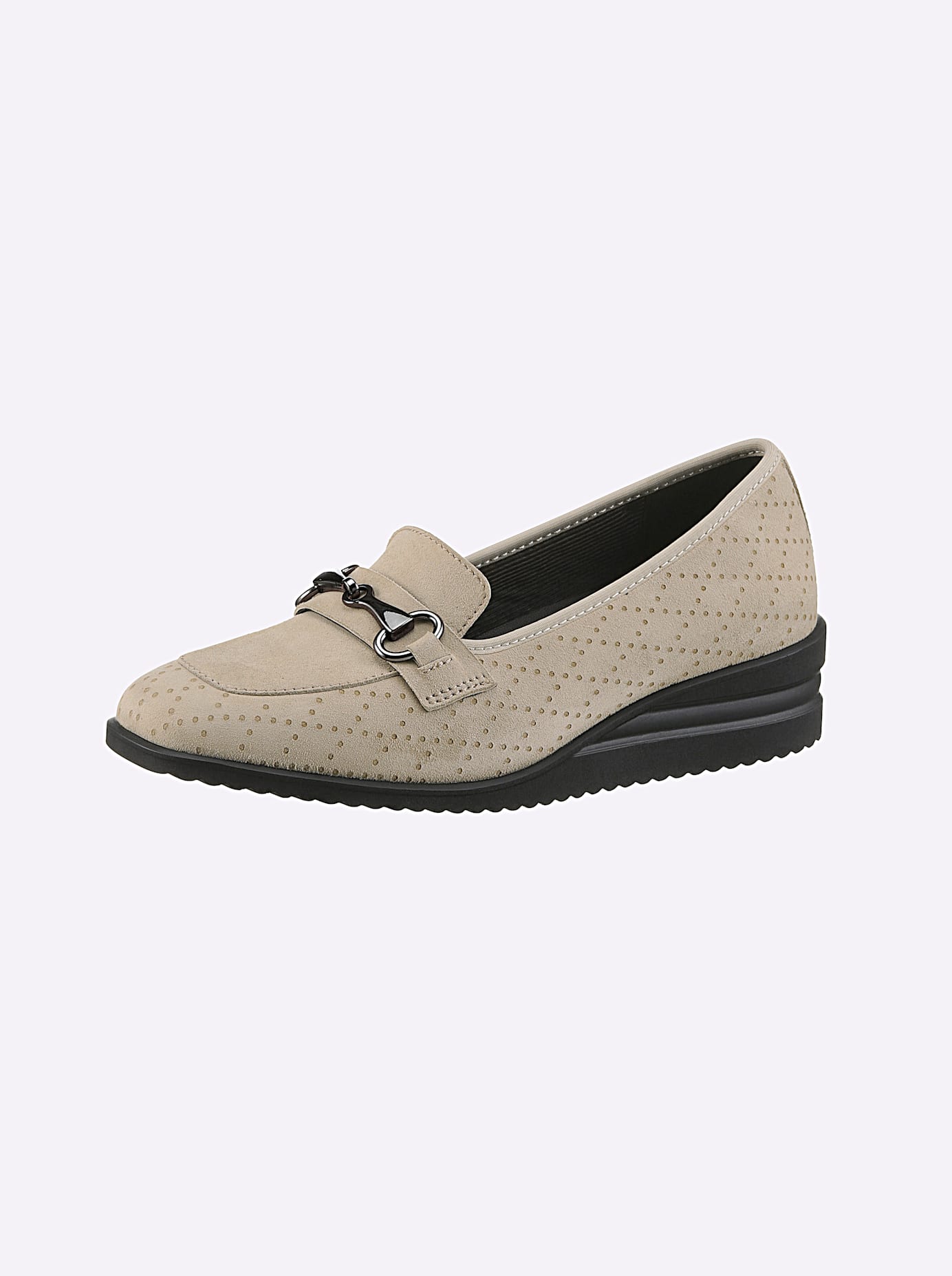 Slipper CASUAL LOOKS, Damen, Gr. 41, beige (champagner), Veloursleder, Basic, Schuhe Slipper