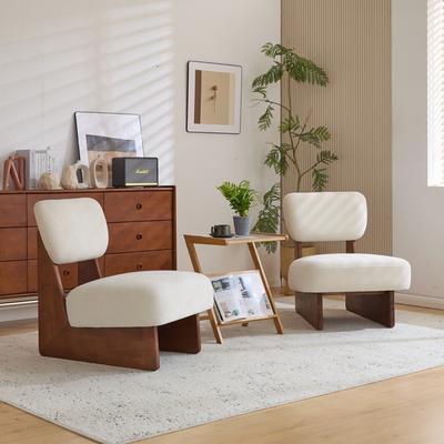 Set of 2 Modern Lounge Chair with Polyester Upholstery