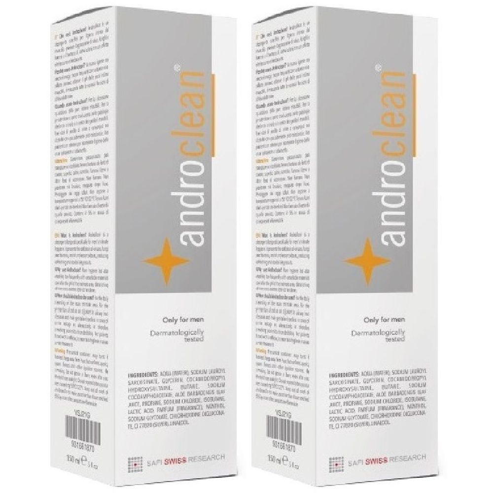 Androclean Detergente Intimo Maschile 150Ml Set da 2 2x150 ml Schiuma