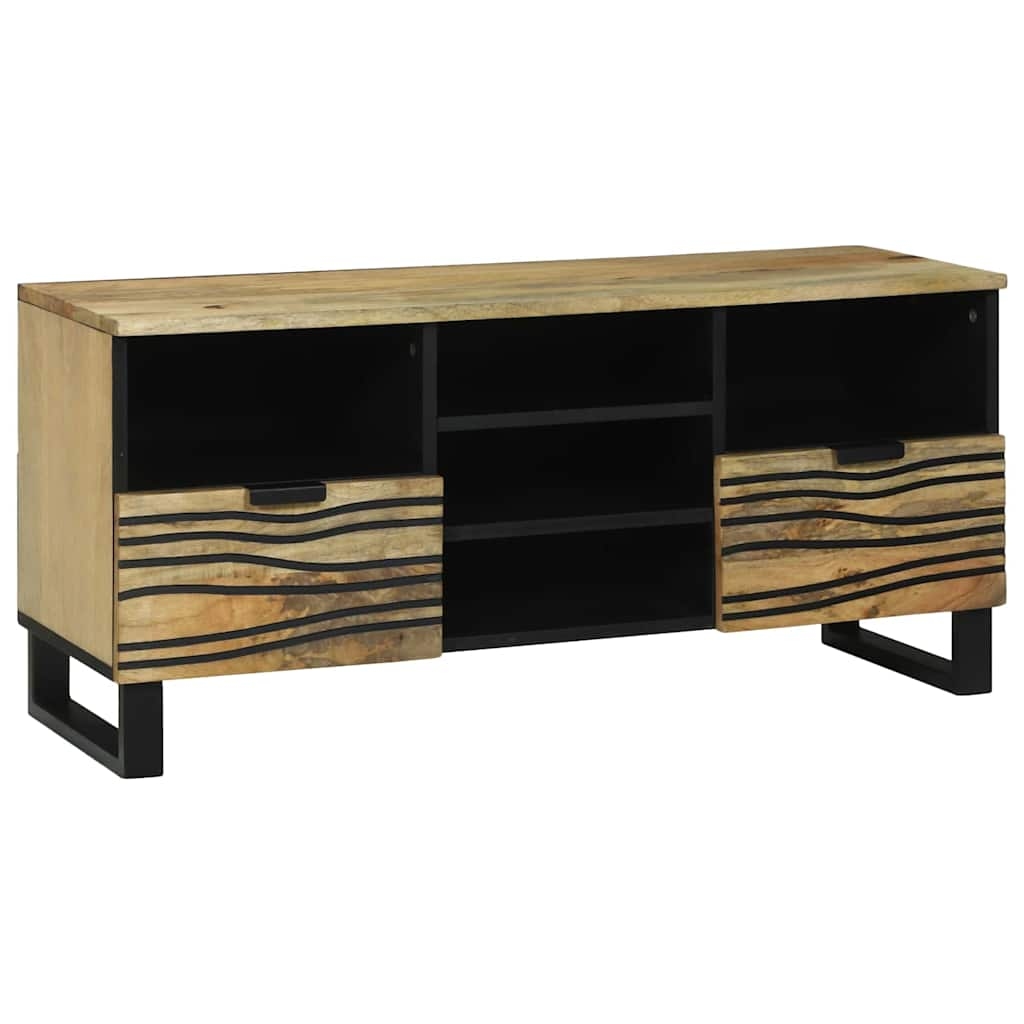 vidaXL TV-Schrank Braun 100 x 33 x 46 cm massives Mangoholz Image