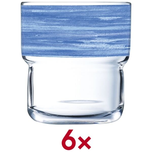 Arcoroc Glas Brush Stapelglas 220 ml 220 ml 6 Stück blau, 7 cm Image