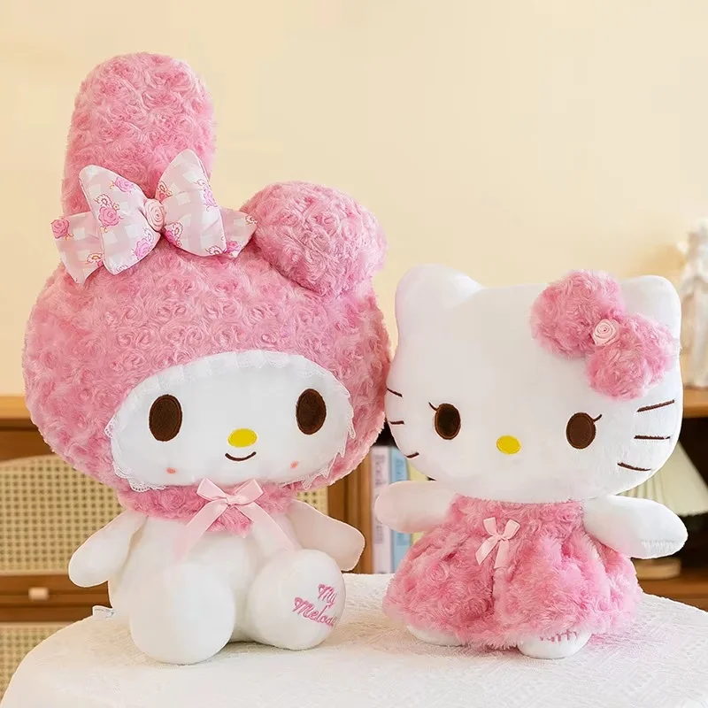 Rosa Sanrio Hello Kitty Kawaii Rose My Melody Plüschtier Anime Cartoon Anime Große Größe Weiche Angefüllte Puppe Kissen Kinder Geburtstagsgeschenk