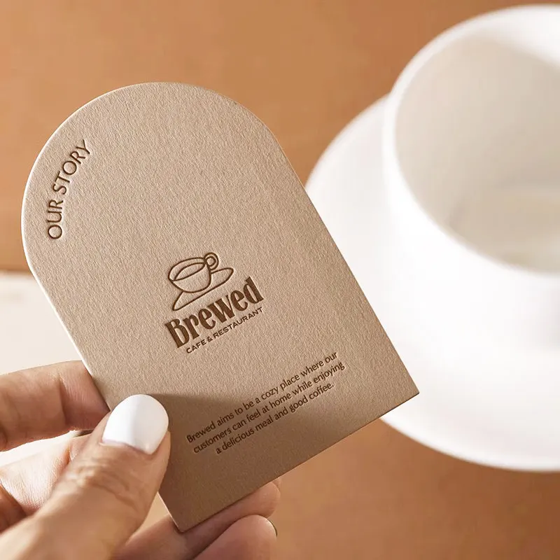 Benutzerdefinierte 360g gewölbte Karten Prägung Goldfolie Druck Hochzeitseinladung Runde Details Karte Dankeskarten Grußkarte Nagelkarte Image