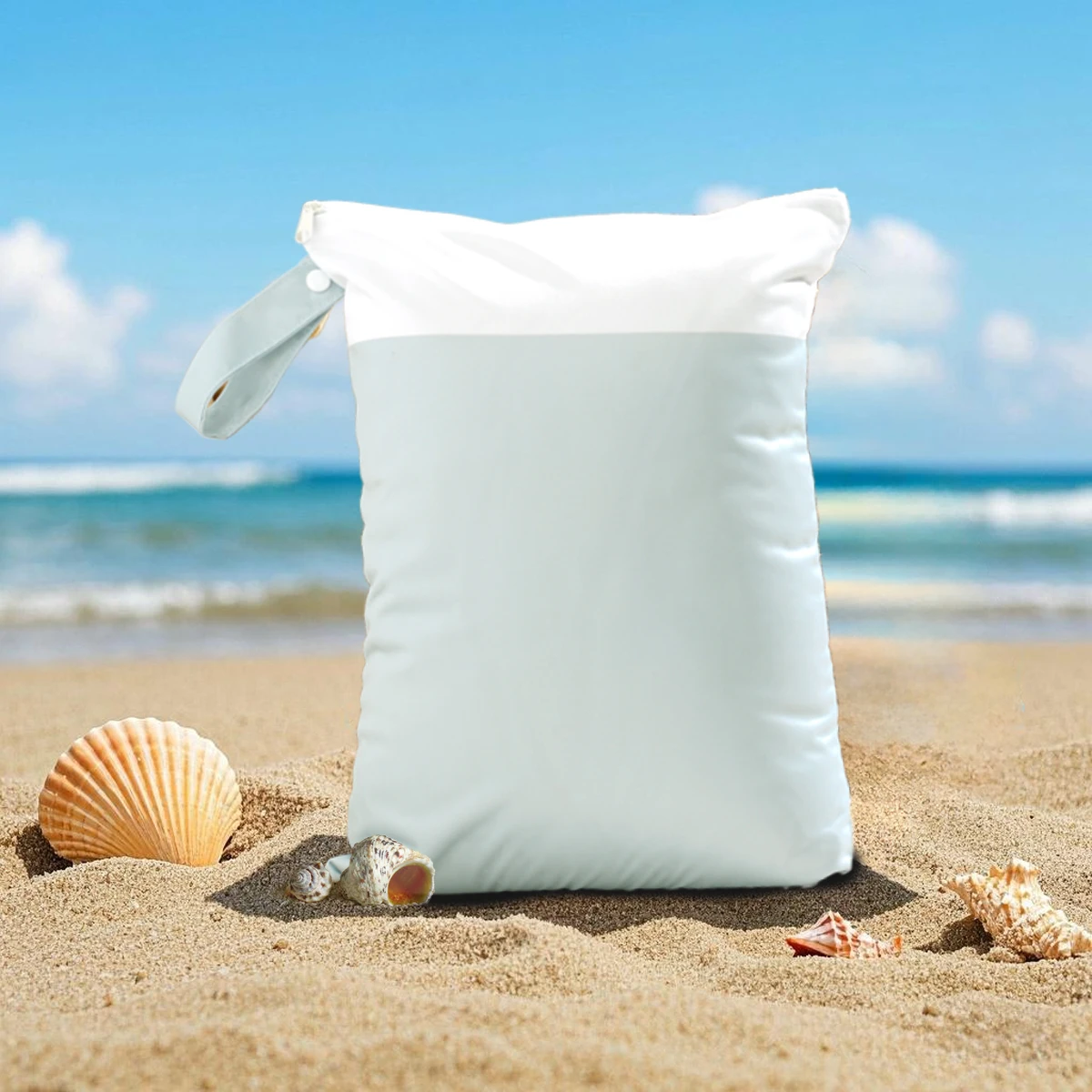 Einfarbig Neue Baby Windel Tasche Wasserdichte Nass Trocken Pack Decke Lagerung Beutel Windel Einsatz Tote Geldbörse Reise Kinderwagen Tragen Tasche Image