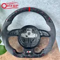 Volante forgiato in fibra di carbonio rosso adatto per volante Audi a fondo piatto A3 A4B8 A5 S3 S4 S5