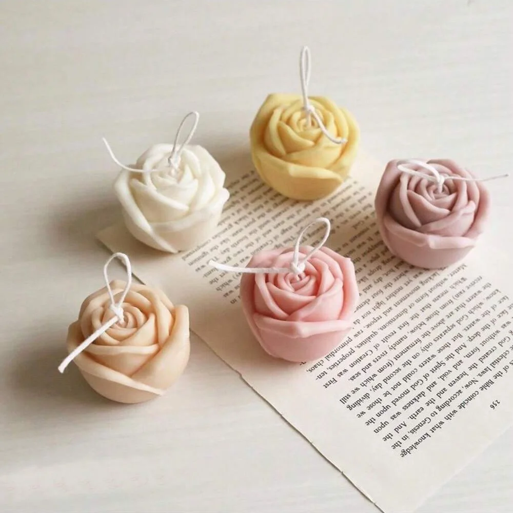 3D Rose Silikon Kerzenform DIY Kuchen Schokolade Backwerkzeug Geeignet für Festival Geschenkherstellung Handwerk Dekoration Image