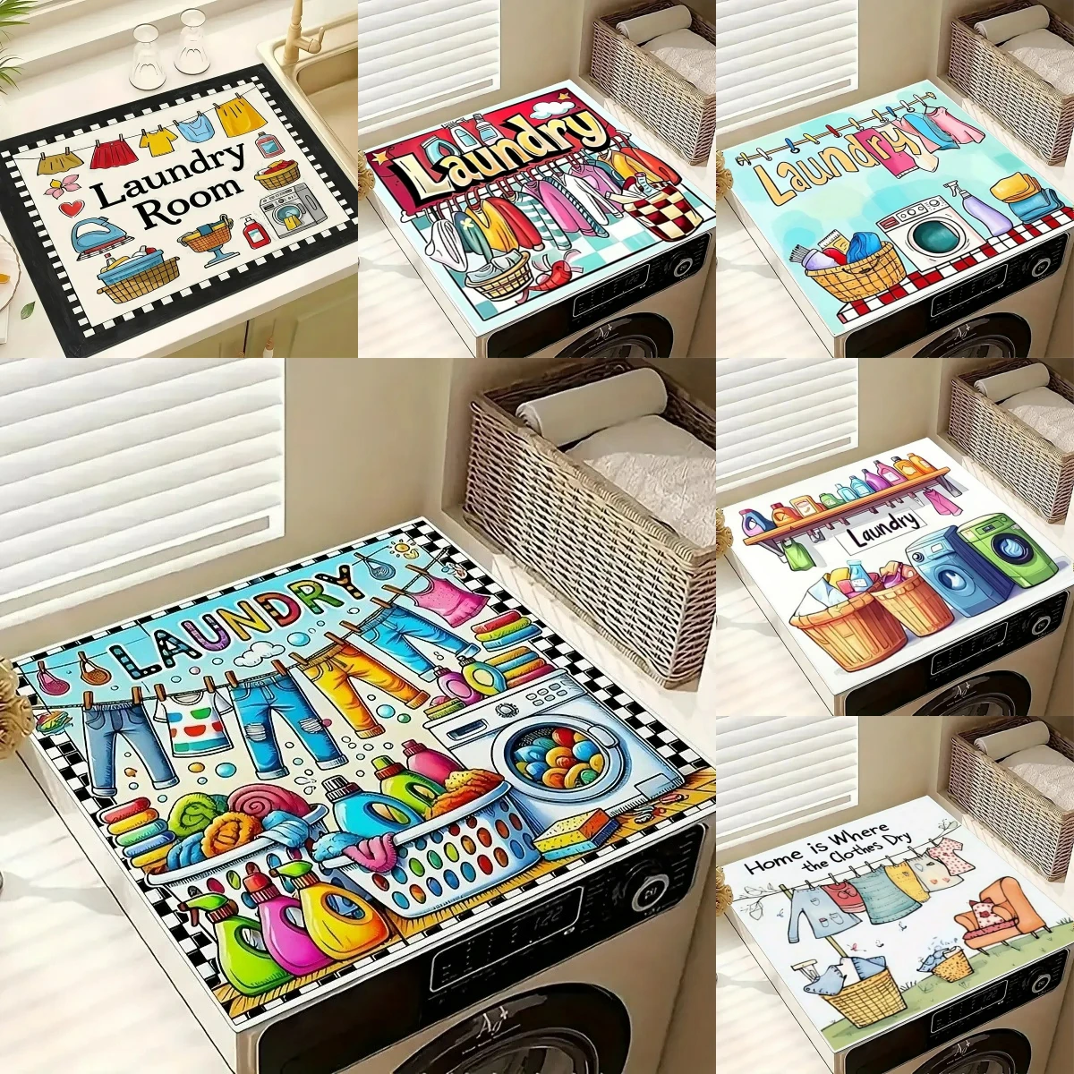 Waschküche Waschmaschine Staub Pad Wasserdicht Ofen Mikrowelle Kühlschrank Kühlschrank Top Schutz Matte Kaffee Ablauf Pad Halloween Image