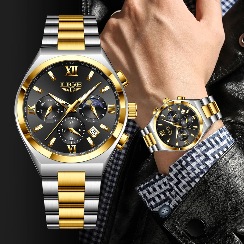 2025 LIGE Top Marke Luxus Herren Uhr Business Casual Quarz Armbanduhren Wasserdicht Leucht Datum Uhren Für Männer Reloj Hombre Image