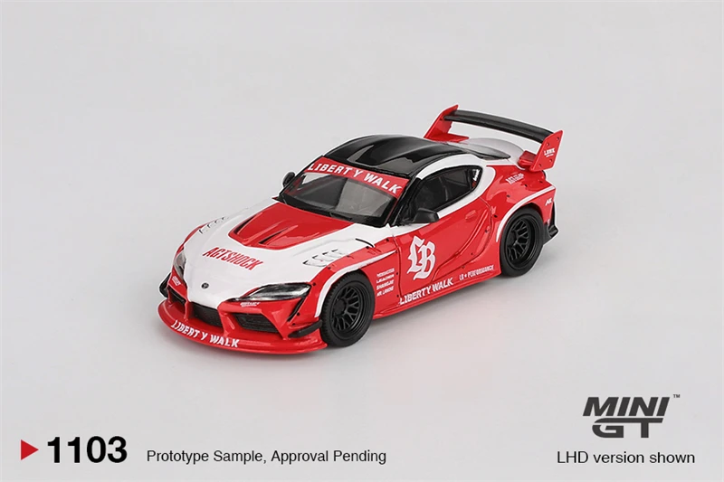 MINI GT 1:64 LBWK LB WORKS GR Supra Rot Weiß 1103 Druckguss-Modellauto Image
