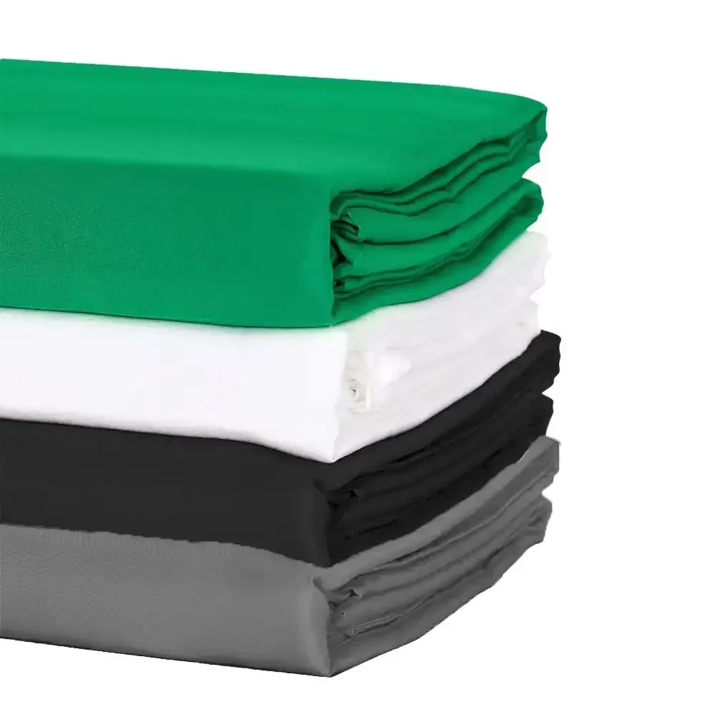 Fotografie-Hintergründe, grün/weiß/schwarz/grauer Musselin, Baumwolle, grüner Bildschirm, Chromakey-Fotohintergrund, Tuch für Fotoshooting-Requisiten Image