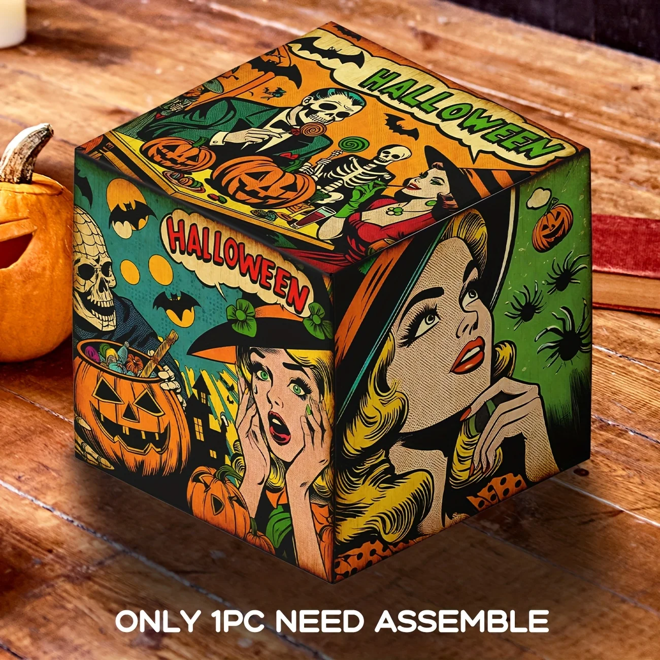 Halloween-Kostüm-Geschenkbox, Vintage-Halloween-Party-Fotokabinen-Requisiten, dekorative Halloween-Kartenbox für Spiel, Party, Zuhause, Arbeit, Image