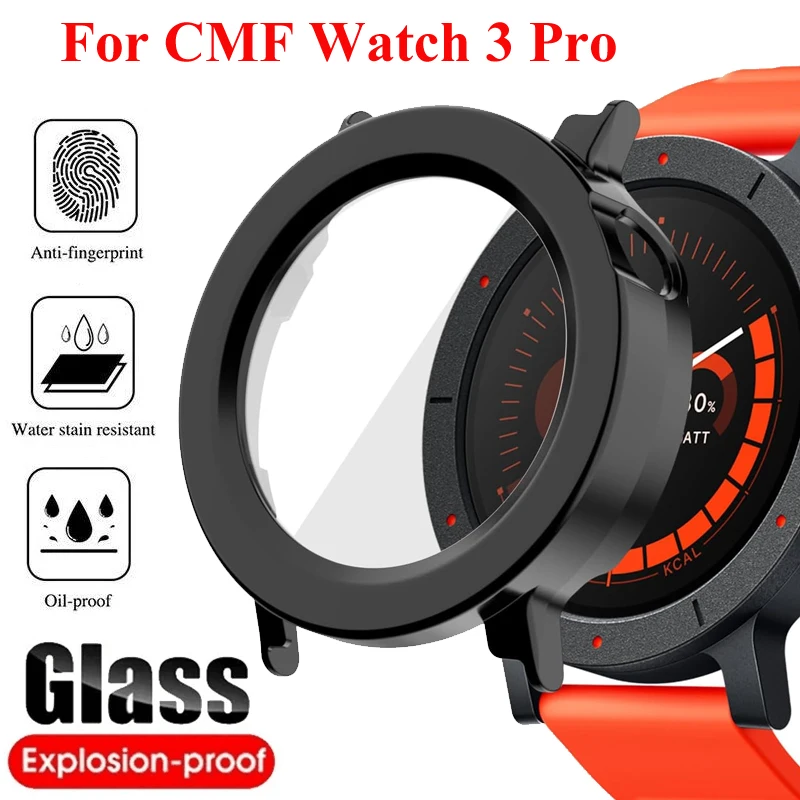 PC-Gehäuse + Glas für Nothing CMF Watch 3 Pro Smart Displayschutzfolie Hard Bumper Schutzhülle für CMF Watch 3 Pro Zubehör Image