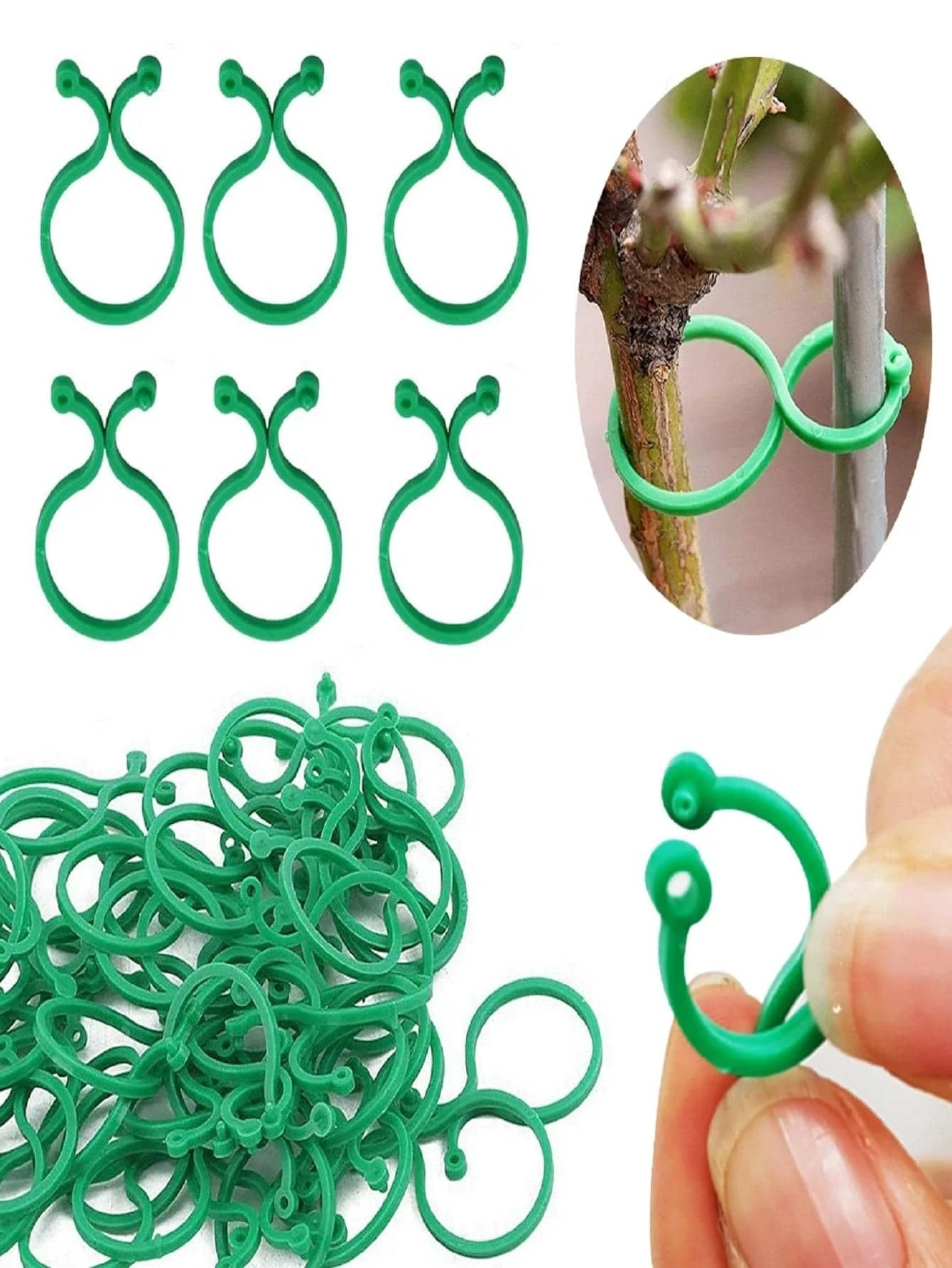 20Pcs Garten Reben Umreifung Clips Anlage Gebündelt Schnalle Ring Halter Tomaten Garten Anlage Ständer Werkzeug Garten Dekor