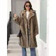 ZADORIN Cappotti invernali in pelliccia sintetica per donna Moda risvolto Giacca lunga in pelliccia soffice Abiti da donna Addensare pelliccia di volpe Cappotto finto Capispalla