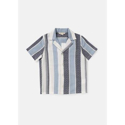 Angel & Rocket Boys Enzo Blue and White Jacquard Stripe Shirt - Size 4Y | Angel & Rocket Sale | Discount Designer Brands