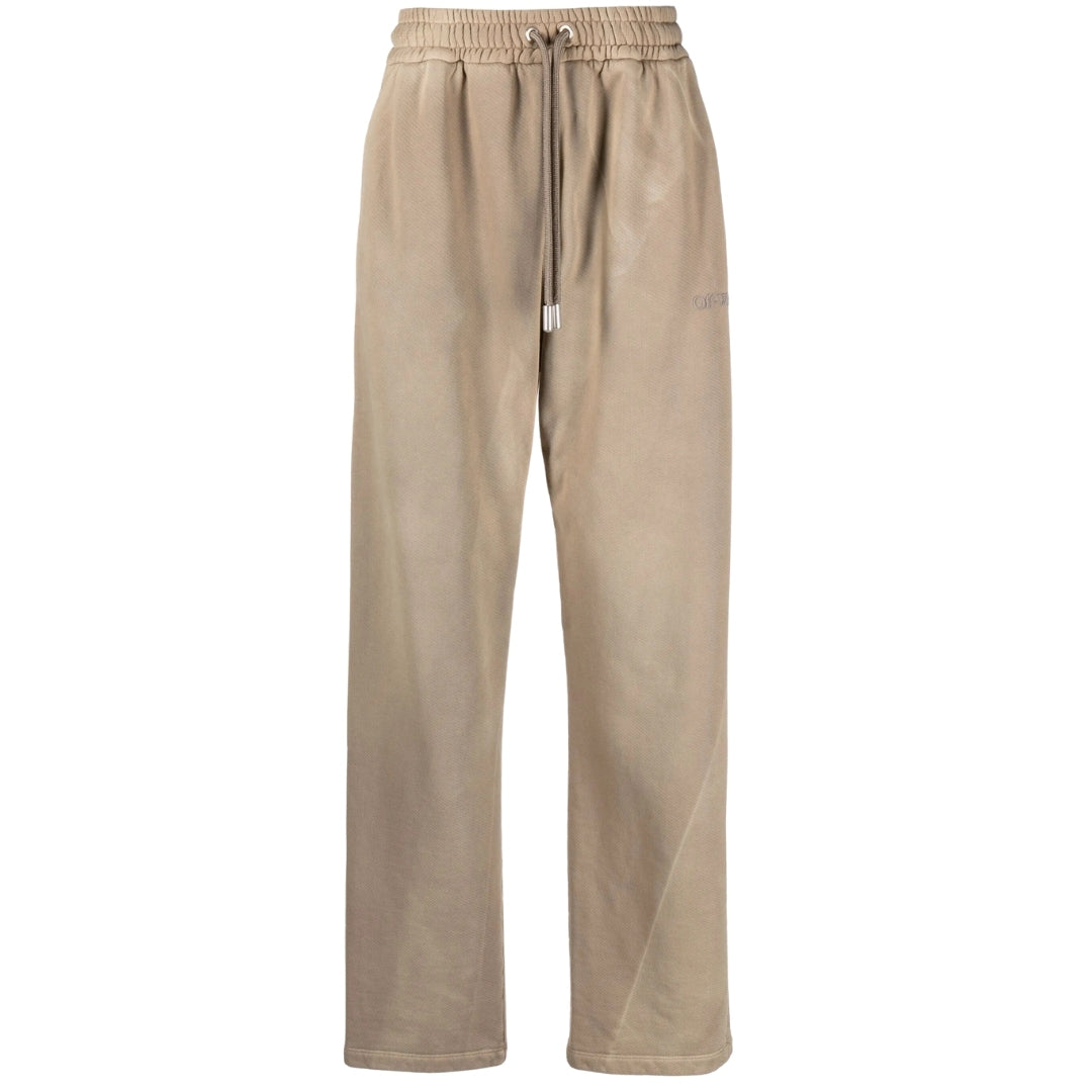 Off-white Mens Laundry Sweatpants Beige Cotton - Size Large | Off-white Sale | Discount Designer Brands