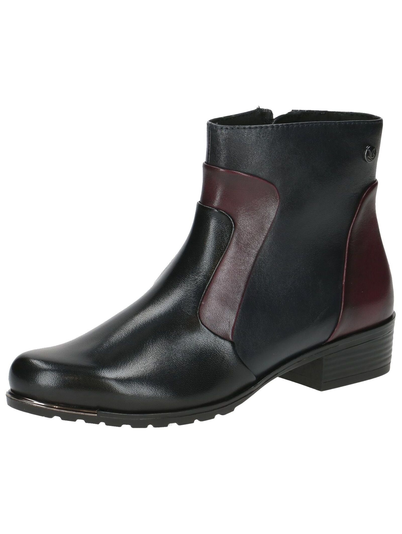 Stiefelette CAPRICE "Caprice Stiefelette Leder", Damen, Gr. 37,5, schwarz (schwarz kombi), Leder, Schuhe Stiefelette