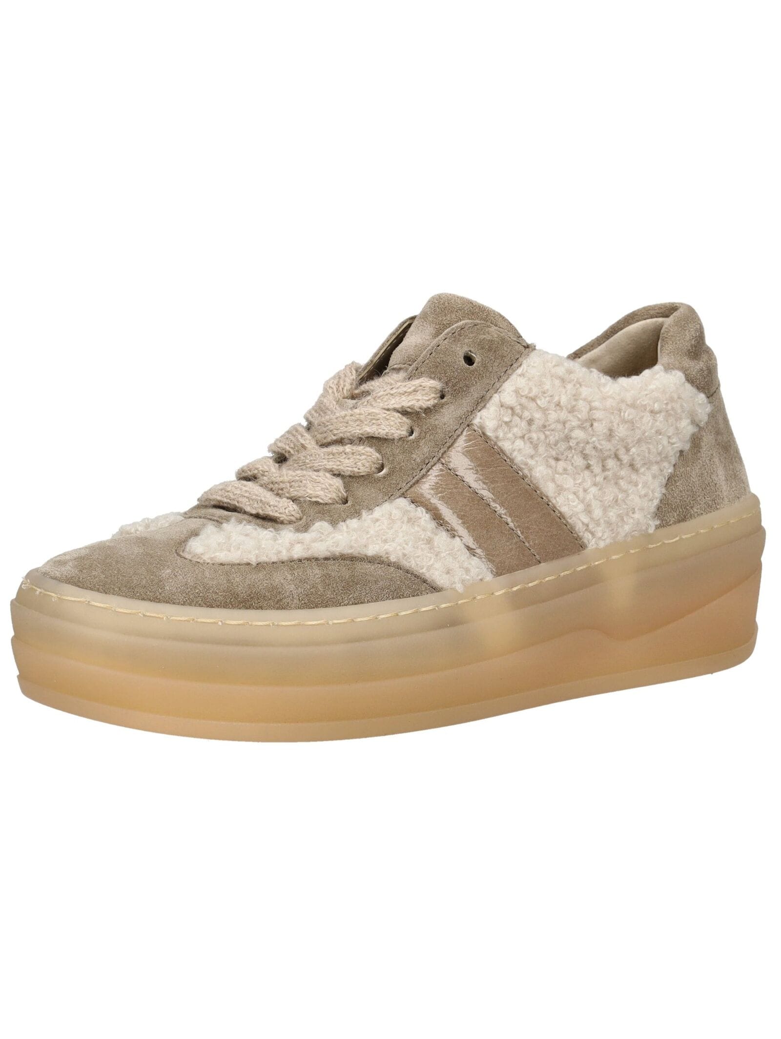 Sneaker GABOR "Gabor Sneaker Veloursleder/Textil", Damen, Gr. 38, braun (beige, braun), Textil, Veloursleder, Schuhe