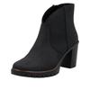 Ankleboots RIEKER, Damen, Gr. 42, schwarz, Nubuklederimitat, unifarben, elegant, Schuhe, Stiefelette, Plateauboots, Blockabsatz, in eleganter Optik