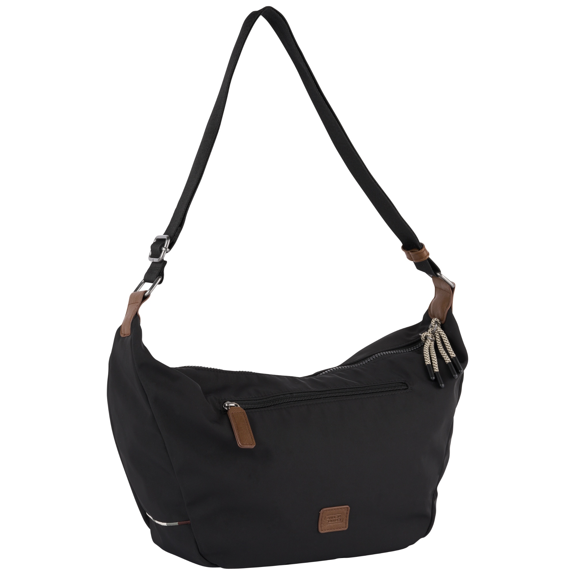 Hobo CAMEL ACTIVE "Aurum", Damen, Gr. B/H/T: 40cm x 24cm x 12cm, schwarz, Polyester, beschichtet, clean, unifarben mit Farbeinsätzen, Taschen, aus recyceltem, robusten Nylon leichtgewichtig mit feinen Details Image