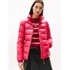 Steppjacke TOMMY JEANS "TJW SLIM ZIP PRINT DOWN JACKET", Damen, Gr. S (36), vintage cerise, Web, Steppware, Obermaterial: 100% Nylon, casual, slim fit, Langarm elastischer Bund, Jacken