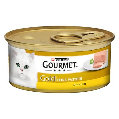 48x85g Gold Feine Pastete 4 Sorten à 12 Stück Gourmet Katzenfutter nass