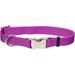 Metal Buckle Nylon Adjustable Personalized Dog Collar in Orchid, 5/8" Width, Medium, Purple