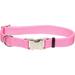 Metal Buckle Nylon Adjustable Personalized Dog Collar in Bright Pink, 3/4" Width, Medium/Large