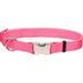 Personalized Neon Pink Adjustable Dog Collar with Metal Buckle, Large