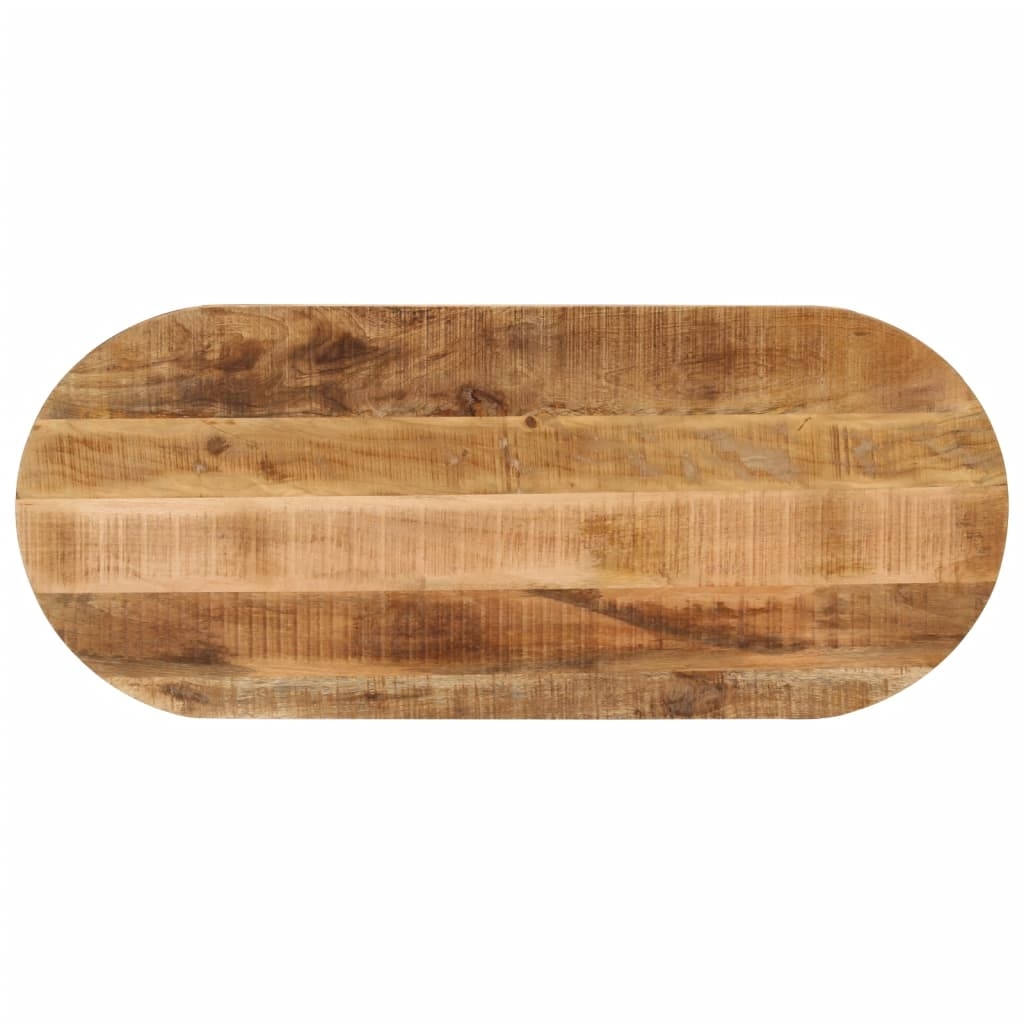 vidaXL Tischplatte 110x50x3,8 cm Oval Raues Massives Mangoholz Image