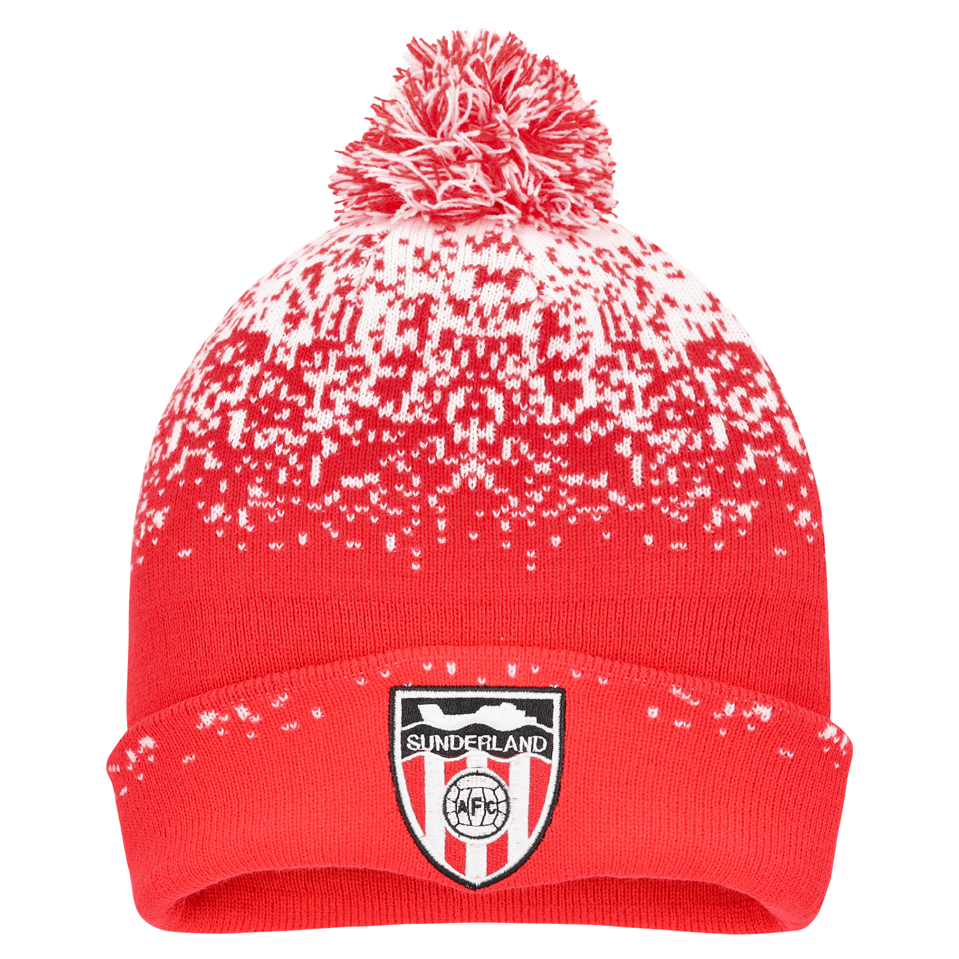 Sunderland Classics Ombre Cuffed Pom Beanie – Rot – Kinder Image