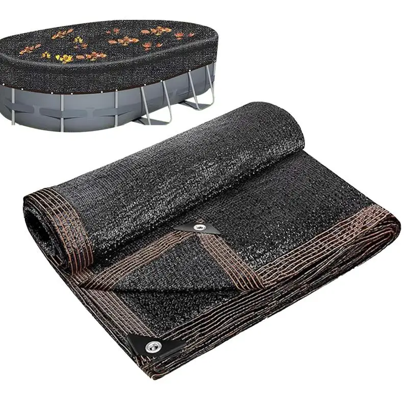 Filet de feuilles de piscine, couverture ovale pour piscine au sol, filet à feuilles ovales robuste, couverture de piscine, capture de feuilles, pare-soleil pour cour